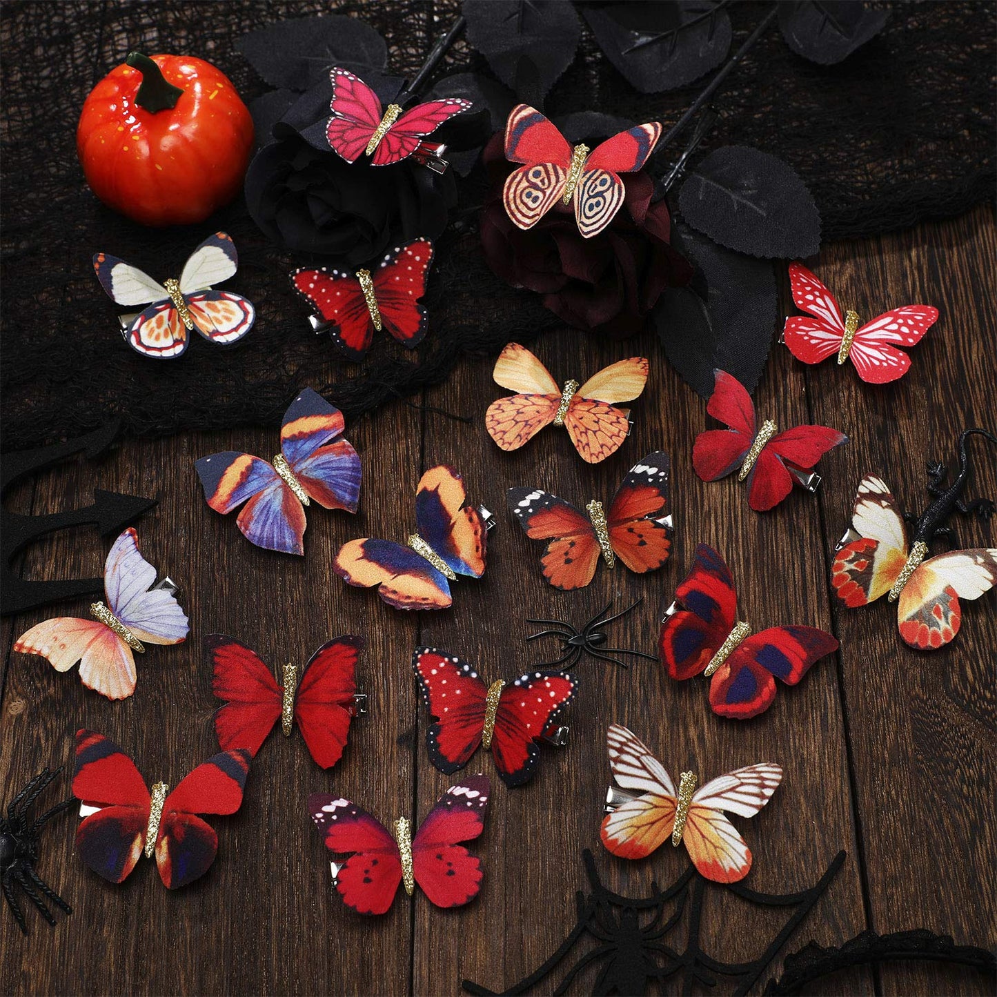 Boao 18 Pieces Glitter Butterfly Hair Clips for Girls Teens Women Hair Accessories (Bright Style)