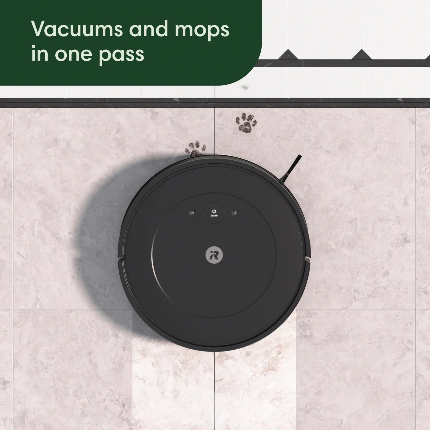 iRobot Roomba Robot Vacuum and Mop Combo (Y0140) - Vacuums & mops, Easy to use, Power-Lifting Suction, Multi-Surface Floors, Smart Navigation, Cleans in Neat Rows, Self-Charging, Bagless, Space-Saving