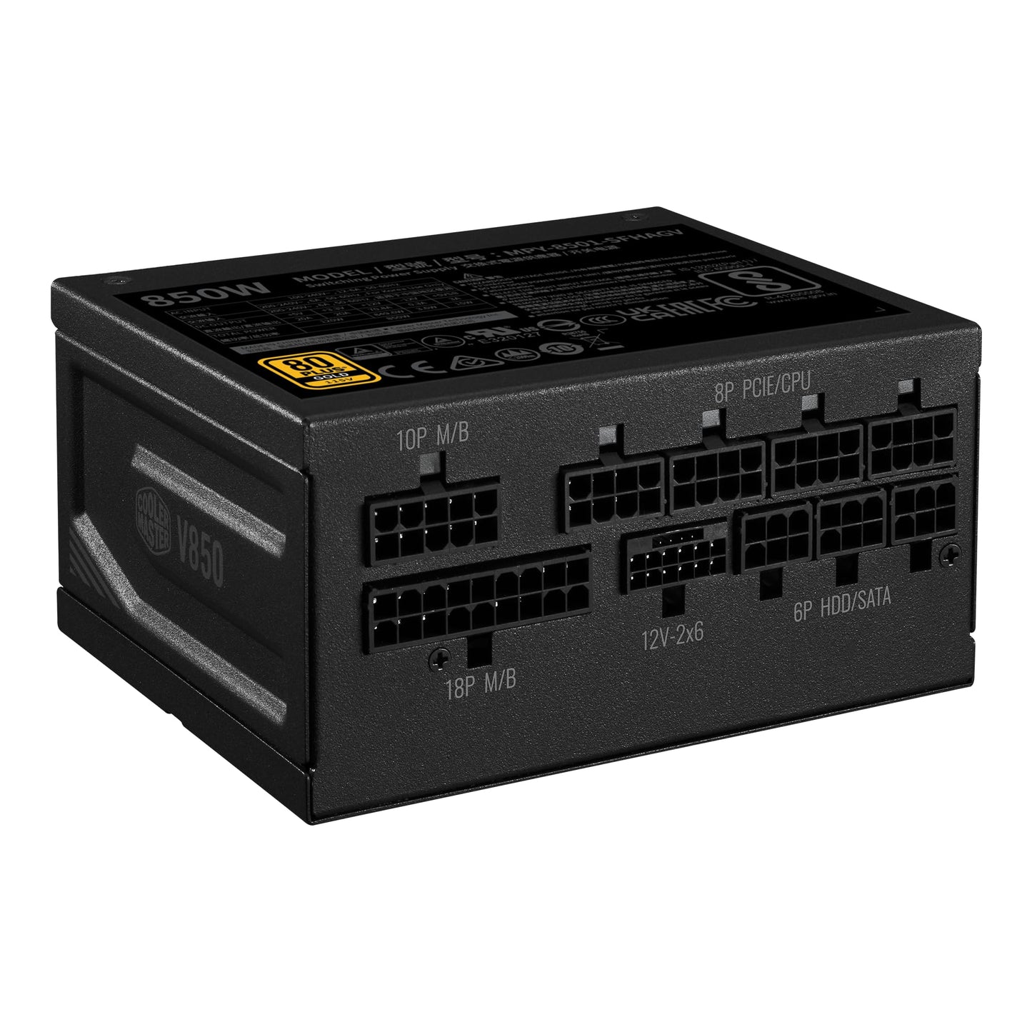 Cooler Master V850 SFX Gold ITX SFF Modular Power Supply, ATX 3.1 90° 12VHPWR|600W PCIe 5.1, 850W 80Plus Gold, Supports RTX 5080|RX 9070 XT, Customized Cable, 100mm|3.9", 10-Year