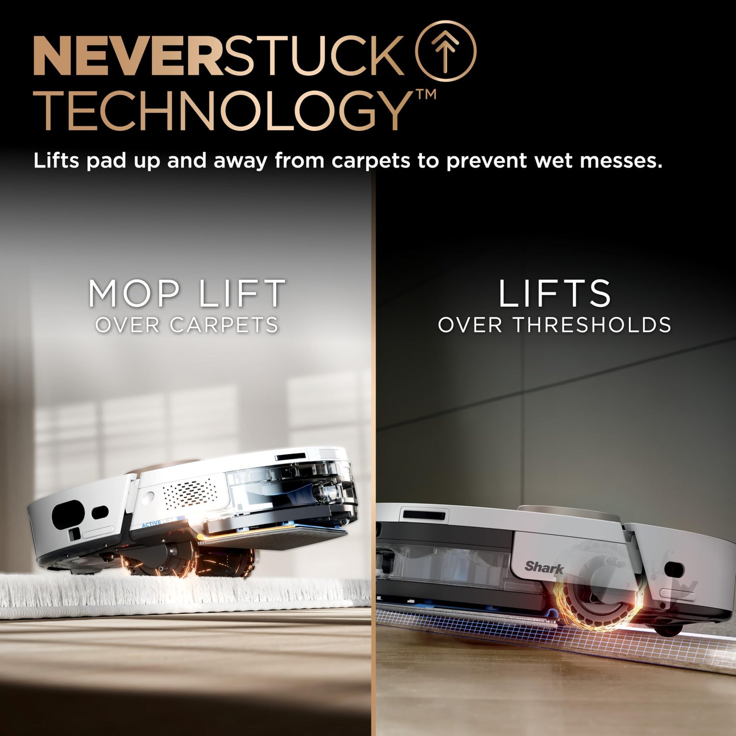 Shark Robot Vacuum & Mop Combo, PowerDetect NeverTouch Pro,Self-Emptying,Self-Refill with Self-Clean Pad Wash & Dry, 60-Day Debris Capacity,30-Day Refill Tank, 5PowerDetect Technologies,White,AV2800ZE