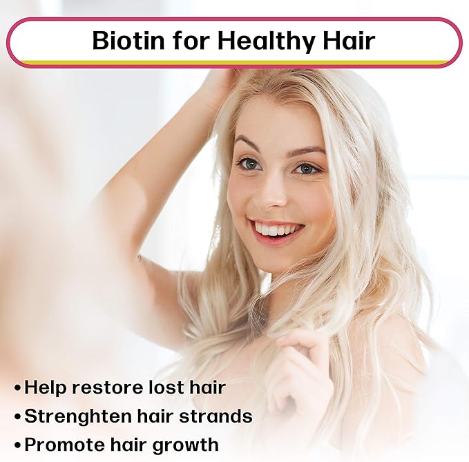 Biotin Liquid Drops (Mixed Berry) Max Absorption Biotin Liquid Drops, 5000mcg of Biotin Per Serving, 60 Serving, No Artificial Preservatives, Vegan Friendly, Supports Healthy Hair Growth, Strong Nail