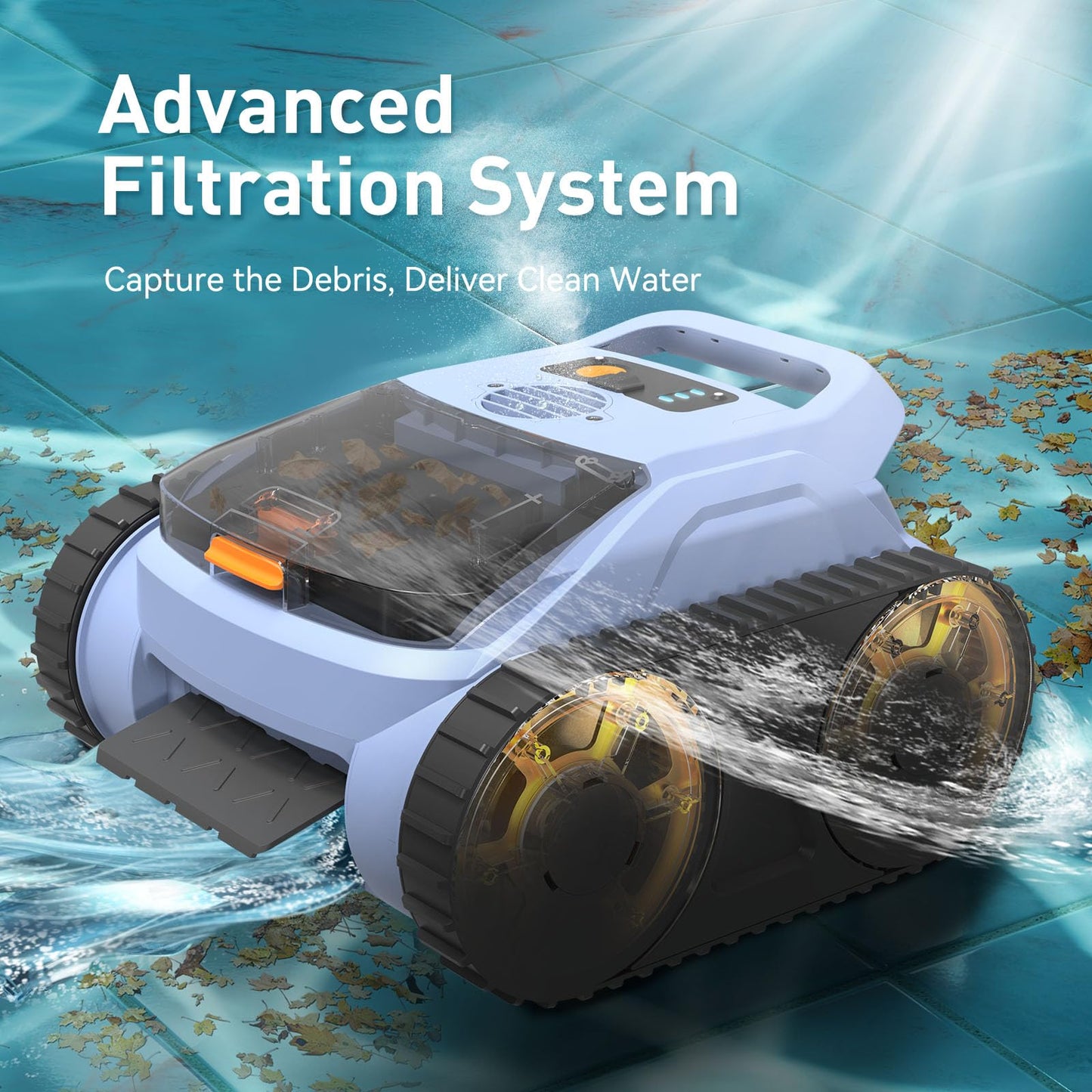 Robotic Pool Cleaner for Inground Pool & Above Ground Pool Vacuum | 2150 Sq.ft Coverage | Smart Navigation | Cleans Floor, Walls & Waterline | Powerful Cordless Vacuum