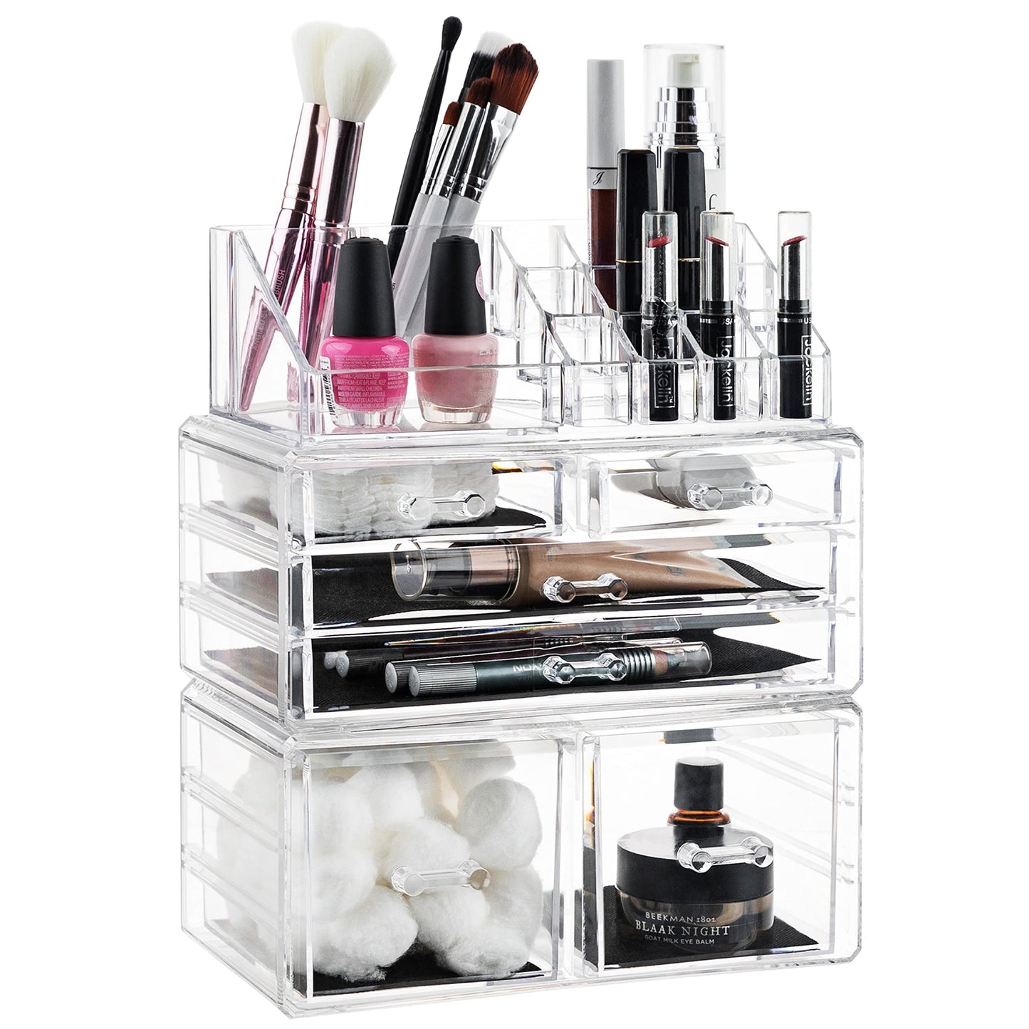 Masirs Clear Cosmetic Storage Organizer, Classy Design, Versatile, Simplifies Your Life