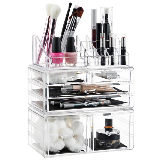 Masirs Clear Cosmetic Storage Organizer, Classy Design, Versatile, Simplifies Your Life