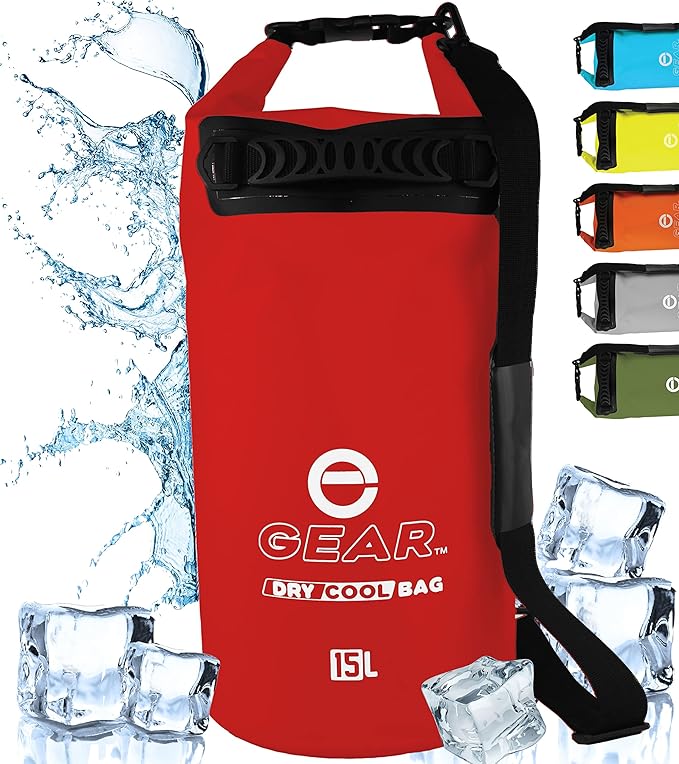 Insulated Dry Bag Floating Cooler – 10L / 15L / 25L Roll Top, Leak Proof, Waterproof, Collapsible, with Padded Shoulder Strap - Perfect for Kayaking Fishing Beach