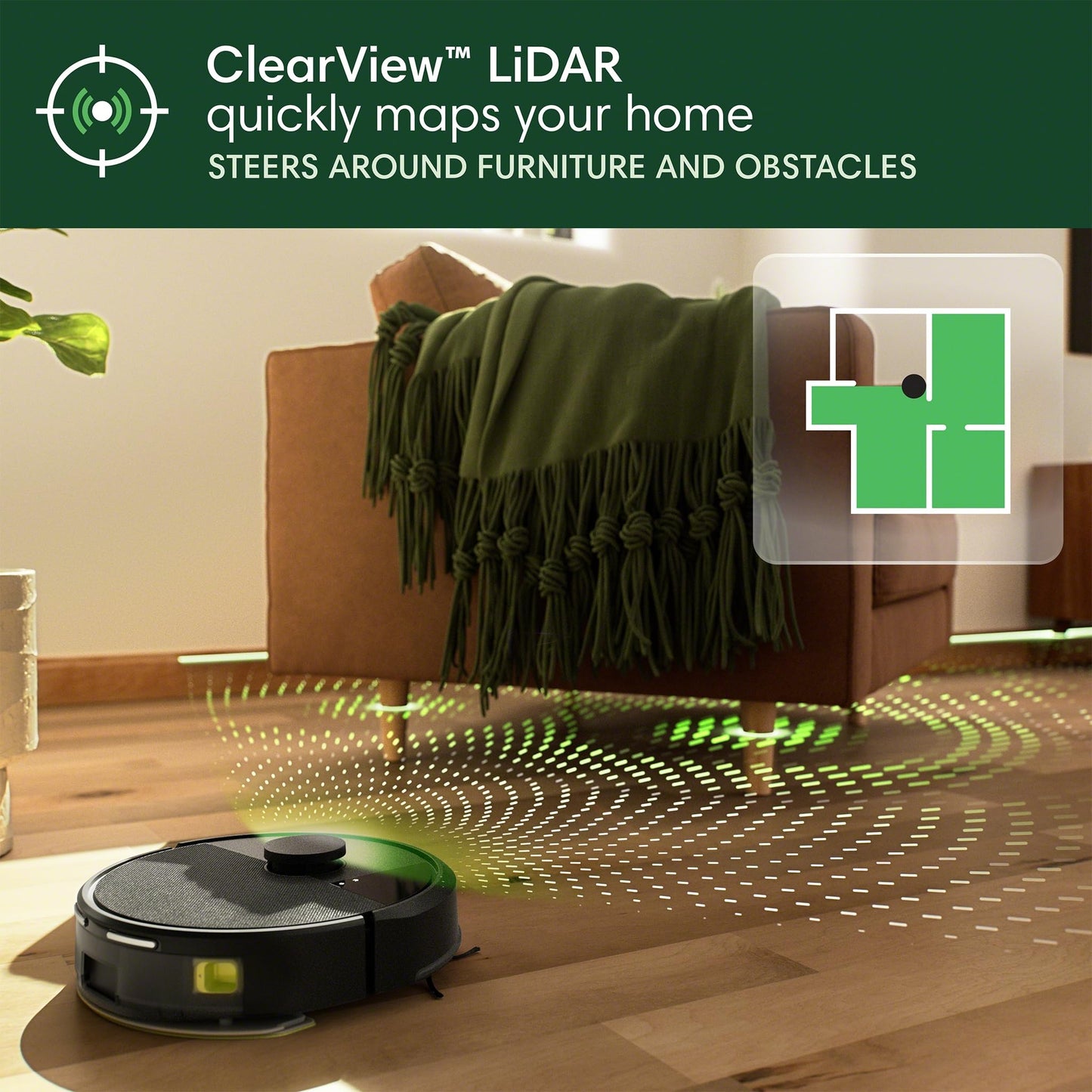 iRobot Roomba 104 Robot Vacuum & Mop - Self-Empties for 75 Days (Over 10 Weeks), Strong Power-Lifting Suction, Vacuums All Floors, Mops Hard Floors, LiDAR Smart Navigation Mapping, Cleans in Neat Rows