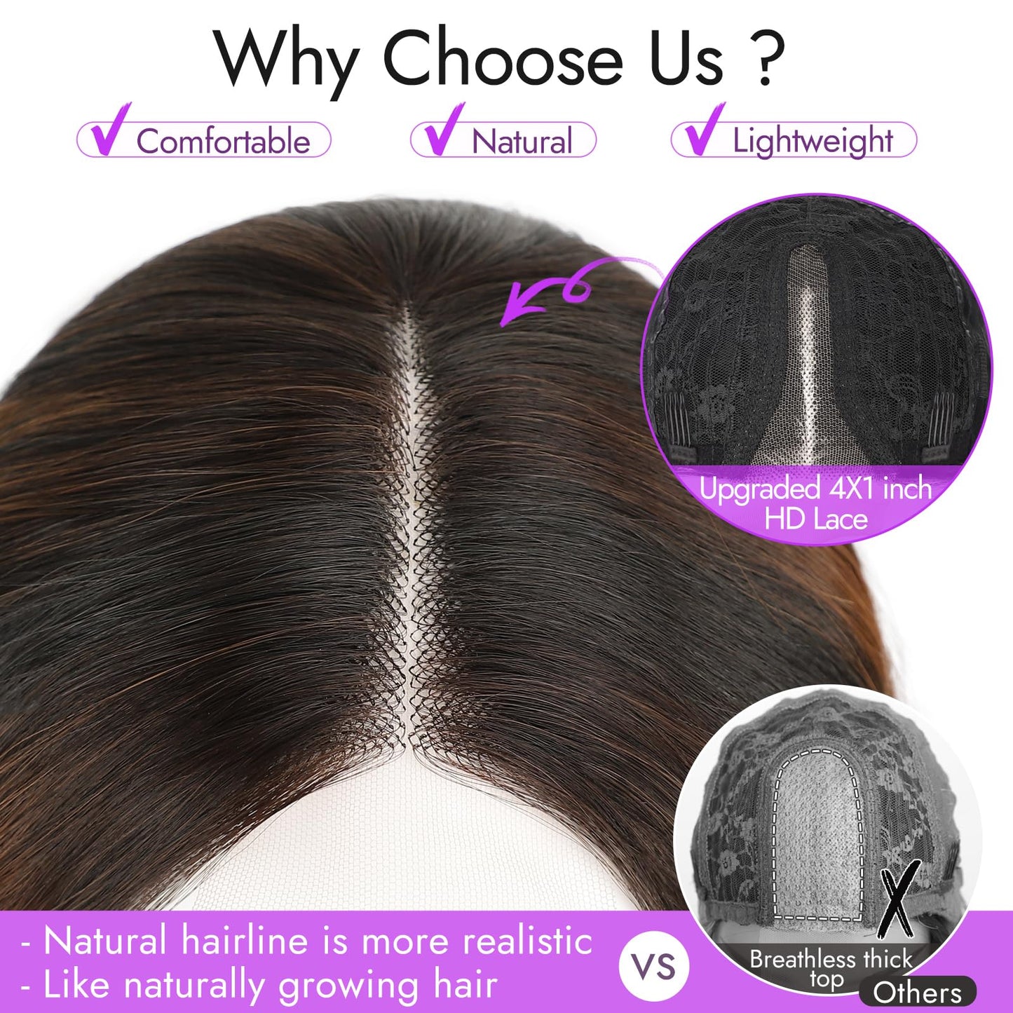 Eawwii Dark Brown Mixed Chestnut Short Wavy Wig for Women Lace Hairline Bob Style Synthetic Heat Resistant - Natural Appearance for Everyday Hairstyle 14 Inch