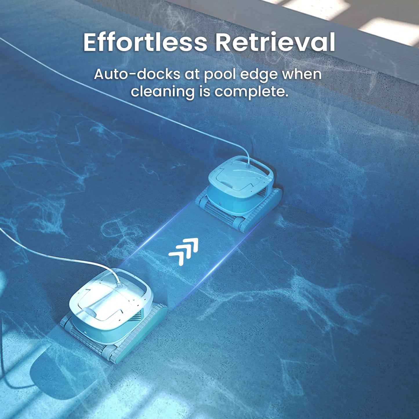 Automatic Robotic Pool Vacuum Cleaner, Wall Climbing/Waterline Scrubbing, Top Load Large Filter, Ideal for Above/In-Ground Pools up to 40 FT Length, Smart Navigation, Ultra Cleaning Modes, Dual Inlet