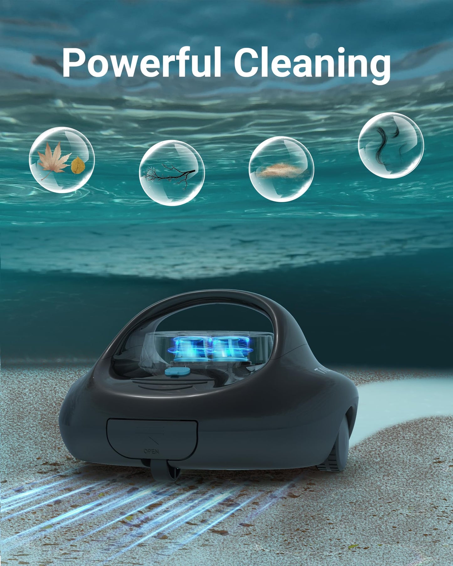 (2025 Upgraded) TALOSBO Pleco Se Cordless Pool Vacuum Up to 130 Mins Runtime, Robotic Pool Cleaner with 2.5H Fast Charge, Ideal for Flat Above Ground and Inground Pools up to 861 Sq. Ft.