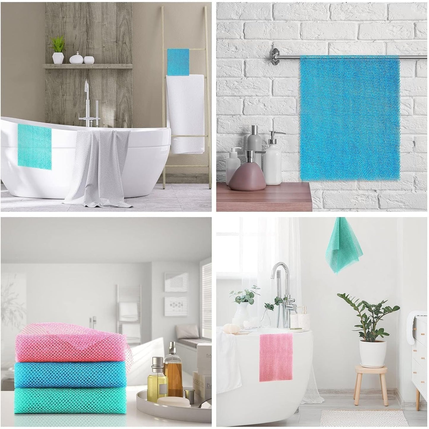 3-Piece African Exfoliating Net Bath Sponge Set | Skin Smoother | Daily Use