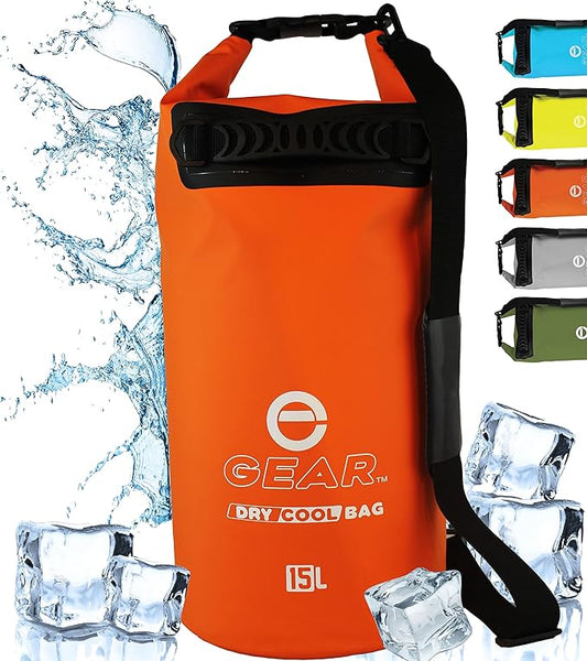 Insulated Dry Bag Floating Cooler – 10L / 15L / 25L Roll Top, Leak Proof, Waterproof, Collapsible, with Padded Shoulder Strap - Perfect for Kayaking Fishing Beach