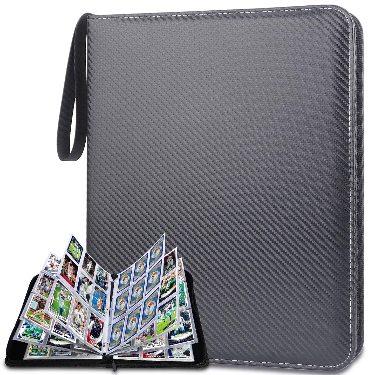 HESPLUS Trading Card Binder, 9 Pocket Card Binder with Sleeves 900 Double Sided Pocket Sports Card Binder, Card Collection Binder, Collector Card Album for Baseball Cards, TCG, MTG, Sports, Game Cards