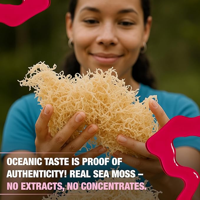 Biolore Sea Moss Gel Strawberry Made in USA Raw Wildcrafted Irish Seamoss Essential Vitamins Trace Minerals Vegan Superfood (Strawberry 8OZ)