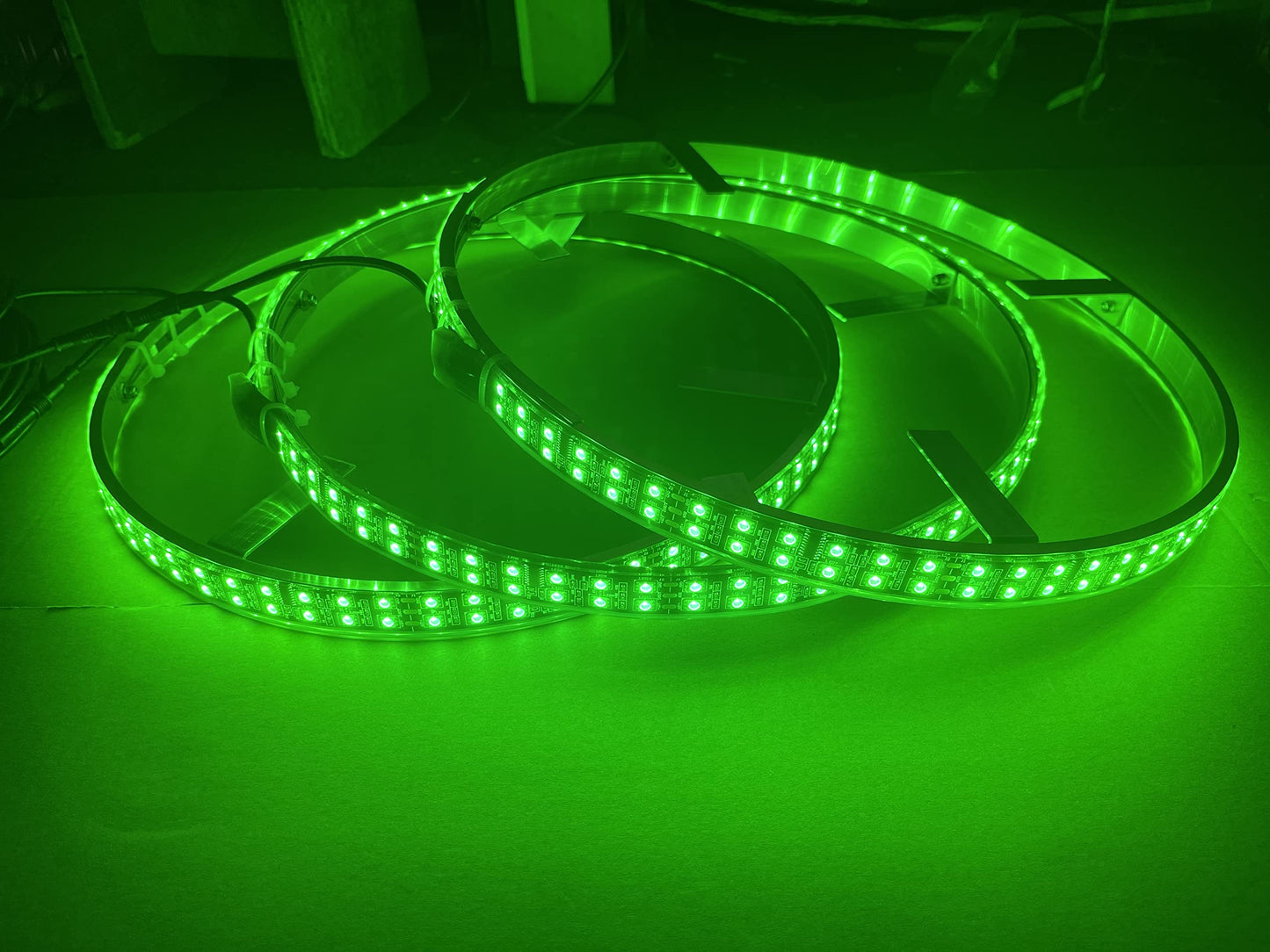 Sando Tech 15.5‘’ Double Row RGB Dream Chasing Color Led Wheel Ring Light Dancing Strobe Multiple Rim Light Tire Light Mounts to Wheel Well Shield Fit for Polaris Slingshot