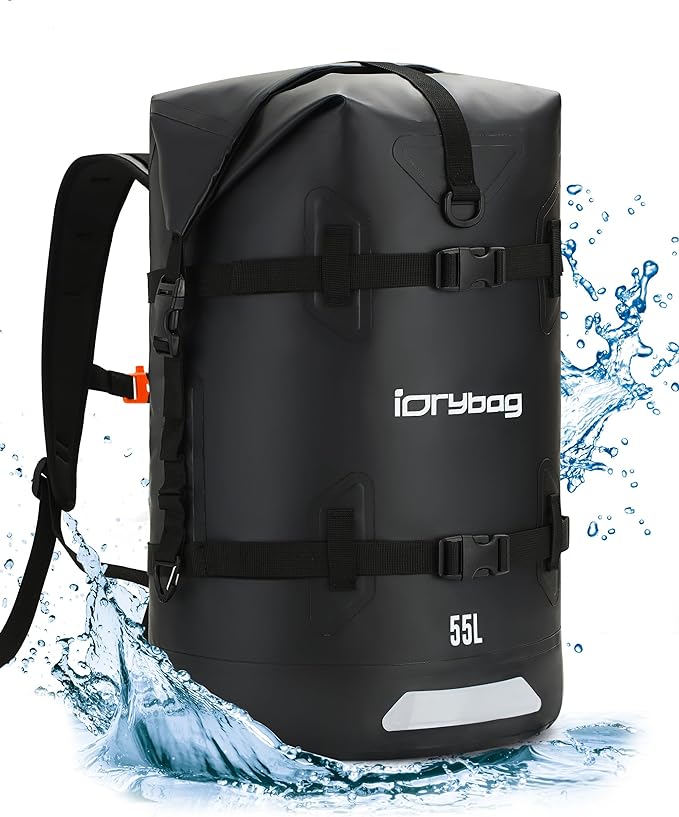 IDRYBAG Waterproof Backpack for Travel, Kayaking, Boating, Swimming, Floating Paddle Boarding - Submersible Dry Bag 35L/55L/85L