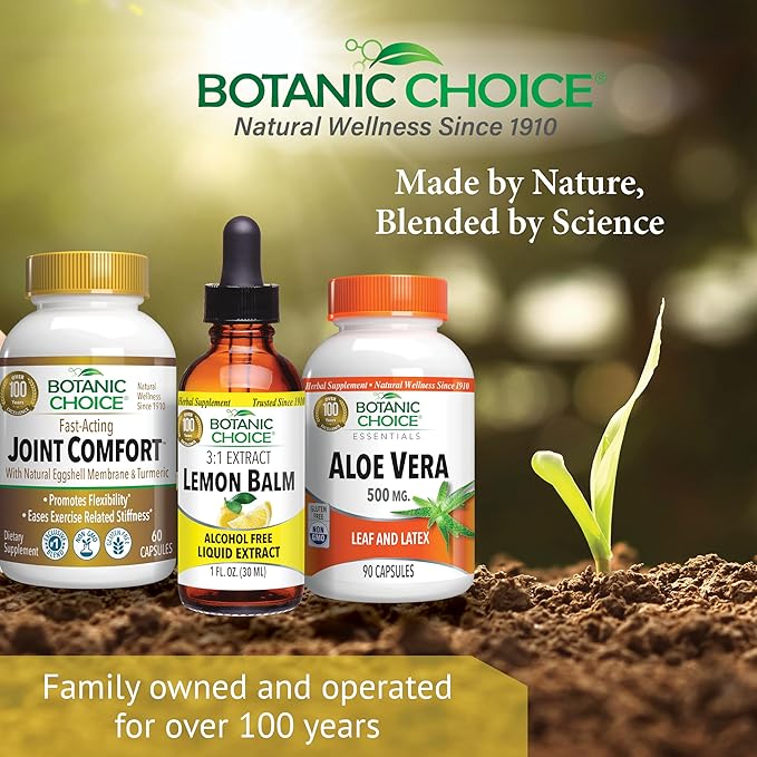 Botanic Choice Lemon Balm Liquid Extract, Alcohol Free, Gluten Free-Traditional Support for Tranquility-Fast Acting 1 Fluid Oz