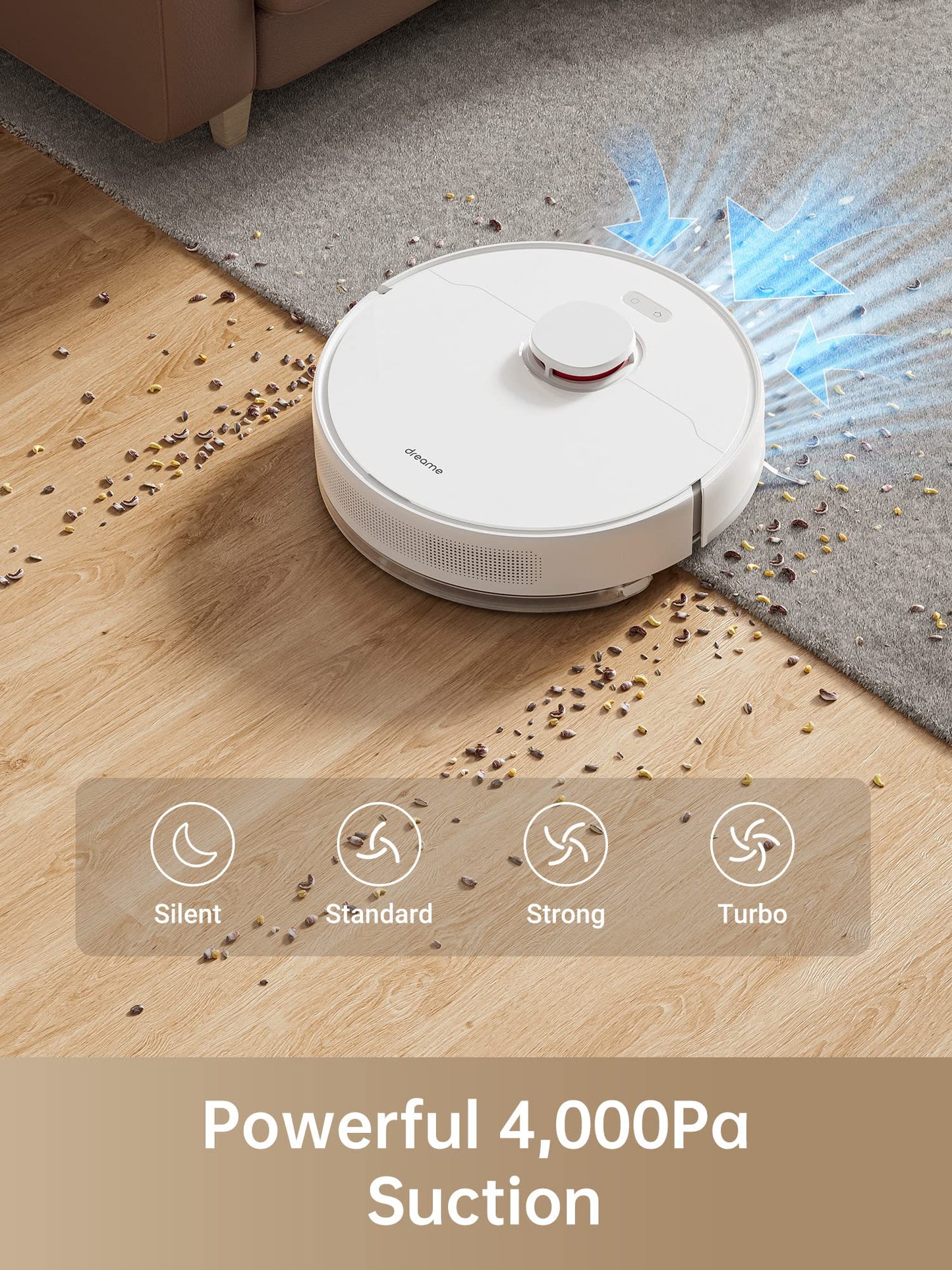 dreame D10 Plus Robot Vacuum and Mop with Self-Emptying Base for 45 Days of Cleaning, Robotic Vacuum with 4000 Pa Suction and LiDAR Navigation, Compatible with Alexa, Wi-Fi Connected