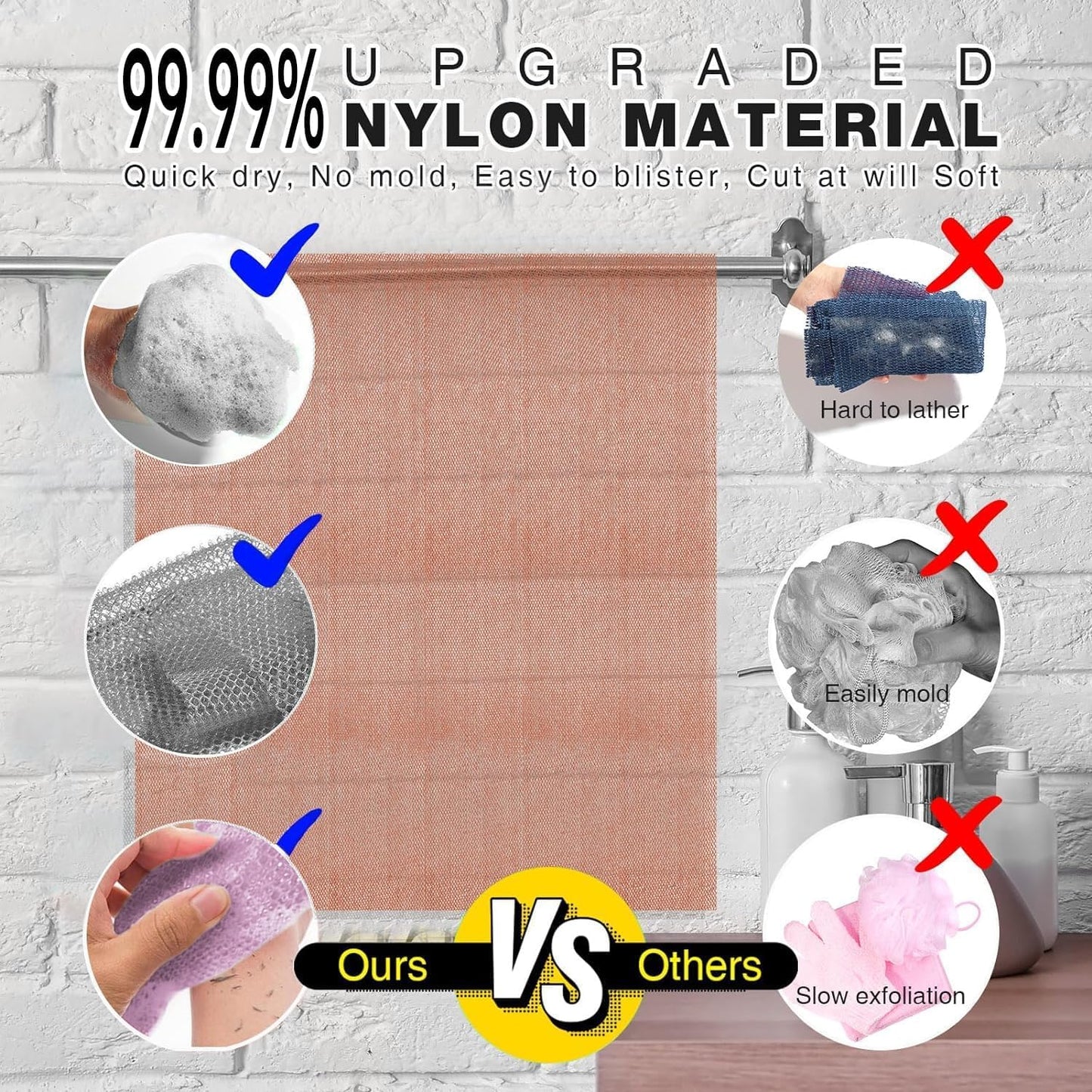 3-Piece African Exfoliating Shower Set | Bright Colors for Smooth Skin