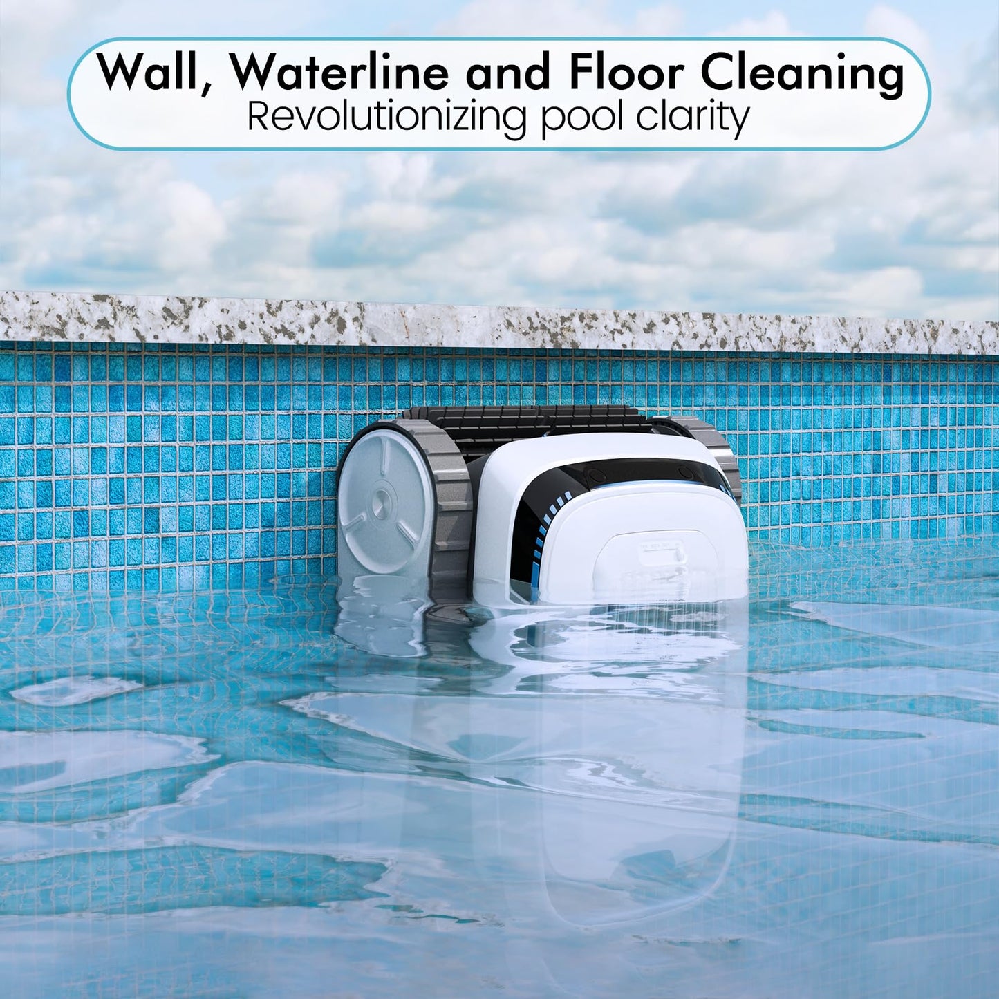 BOTLUXE Pool Vacuum for Inground Pools, 45,000Pa Power, Smart Navigation, Cordless Robotic Pool Cleaner for Pool Floor, Wall & Waterline, 120min Runtime, Suitable for Inground and Above Ground Pools