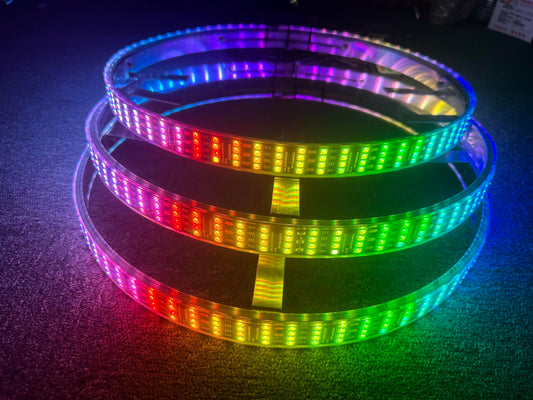 Sando Tech 15.5'' Quad Row Dream Color Chasing RGB LED Wheel Lights for Polaris Slingshot 3 Wheeler S/R/SL/SLR/GT Wheel Rim Lights Bluetooth APP/Remote Control