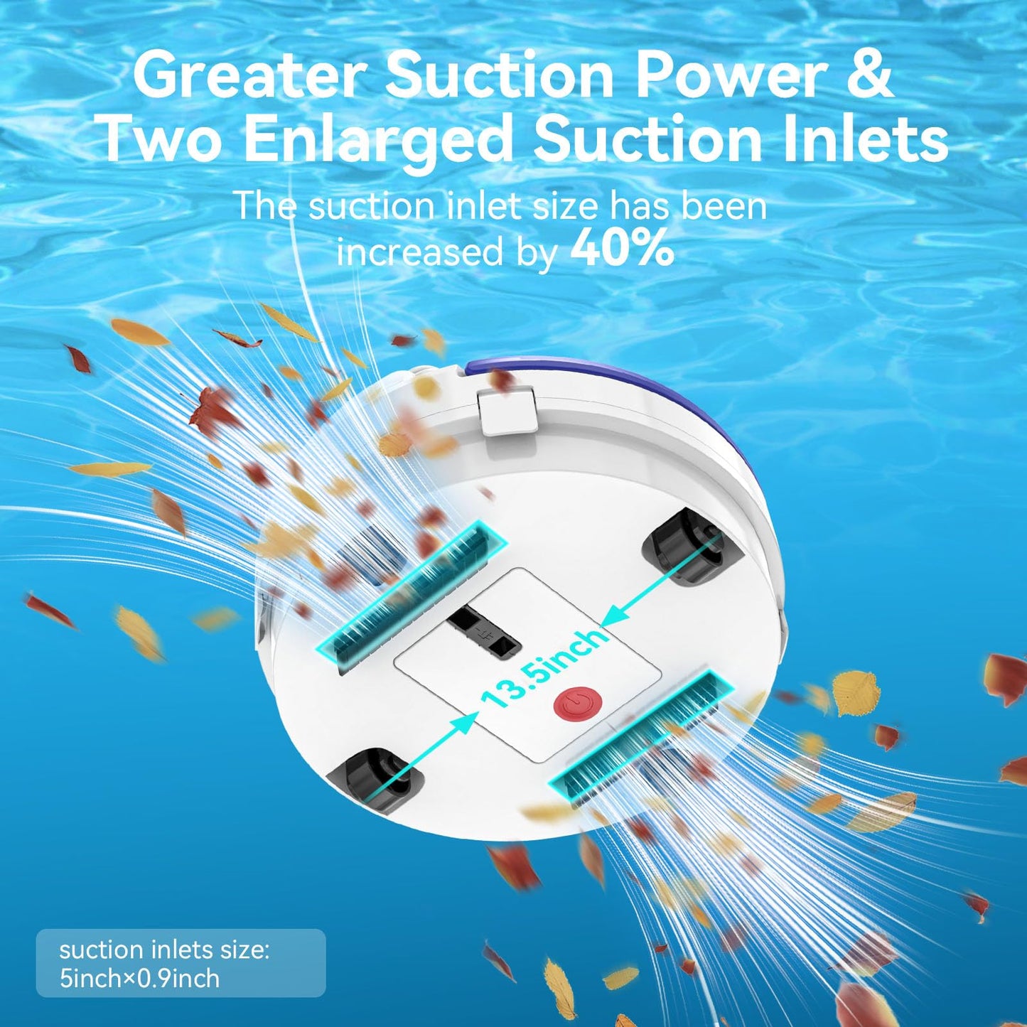 Poolease X1 Cordless Pool Cleaner Robot, Robotic Pool Vacuum for Above/In Ground Pool, 45W Dual-Motor, Self-Parking, Enhanced with 2L Debris Capacity (White and Purple)