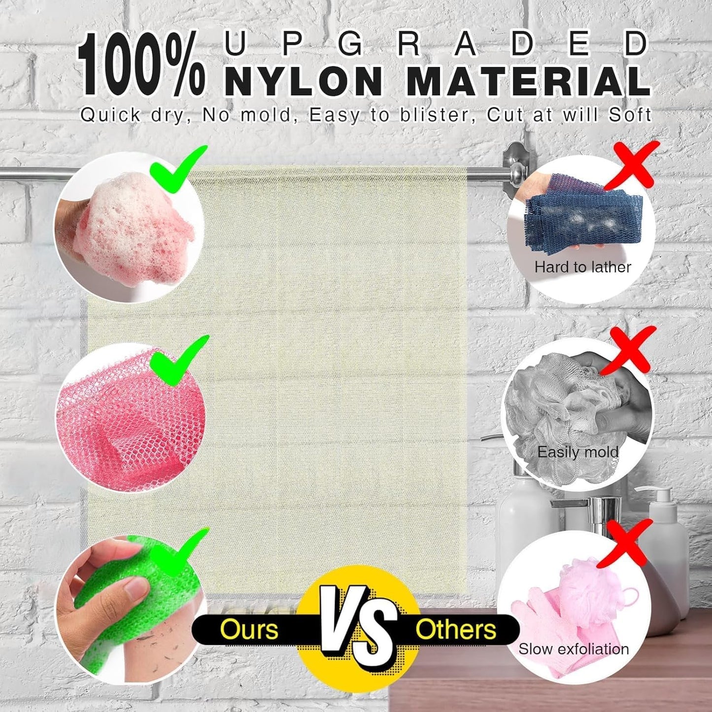 3-Piece African Exfoliating Net Bath Sponge Set | Skin Smoother | Daily Use