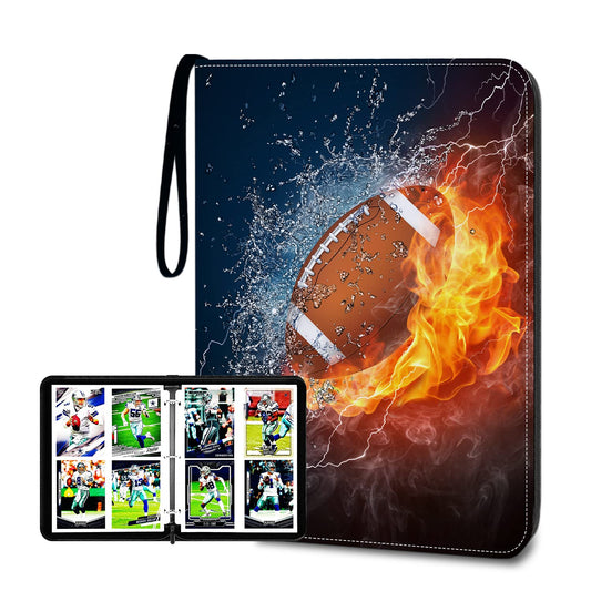 HESPLUS Football Card Binder Compatible with Football Card, Baseball Card, Trading Card, MTG and Other TCG, Fits 400 Cards with 50 Removable Pages, Card Holder Collector for Standard Size Card
