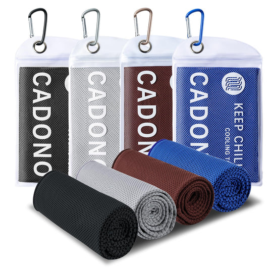 4 Pack Cooling Towel (40"x12"), Soft Breathable Chilly Towel, Ice Towel, Microfiber Towel for Yoga, Sport, Running, Workout,Gym, Camping, Fitness, Workout & More Activities(Multicolor)
