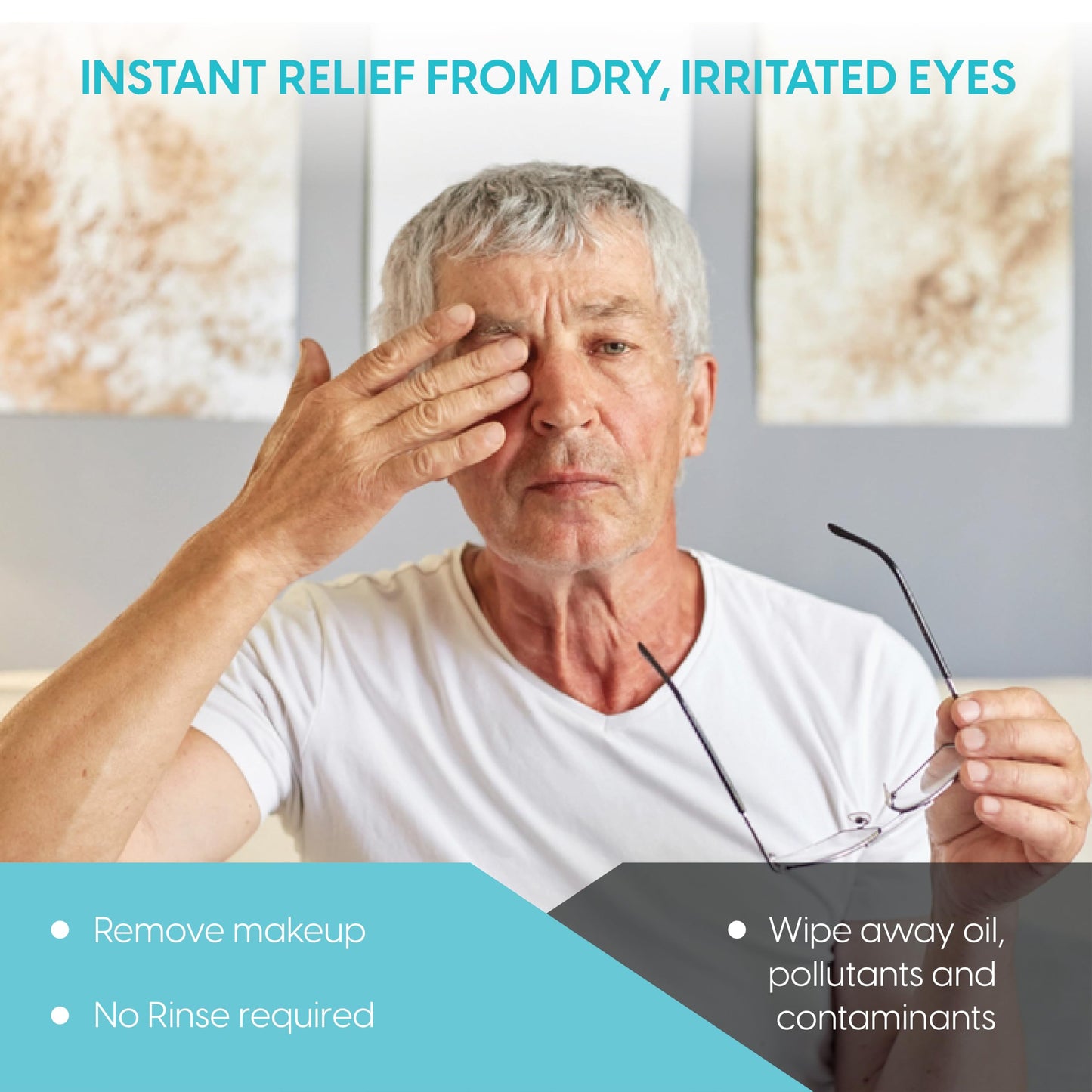 Clear C Eyelid Wipes Pre-Moistened for Dry Eyes – Rinse Free Eye Lid Cleaning Wipes – Individually Wrapped Travel Eye Wipes, 1 Box of 30