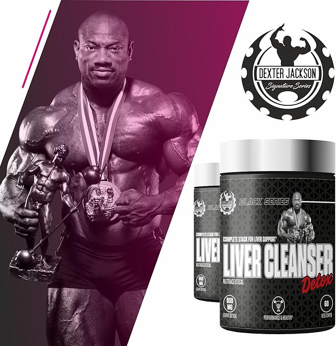 Black Series Liver Cleanser Detox | Milk Thistle Seed Powder, Vitamins E & C, Bodybuilders & Fitness Supplement | 60 Veg Capsules, 60 Servings
