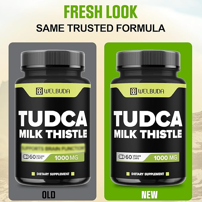 1000mg Tudca Supplement with Milk Thistle Extract - 60 Vegan Capsules - Support for Immune System, Digestion Health, Body Purification & Brain Health