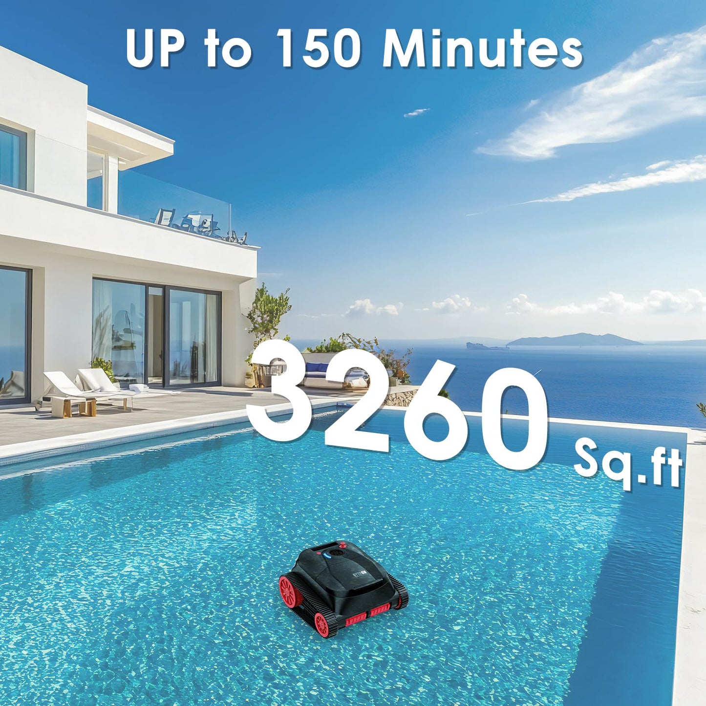 NIXBOT QP5 Robotic Pool Cleaner, Cordless Pool Vacuum for Inground Pools, Dual-Motor Turbine System, Robotic Pool Vacuum for Above Ground Pools with Wall Climing and Navigation Technology