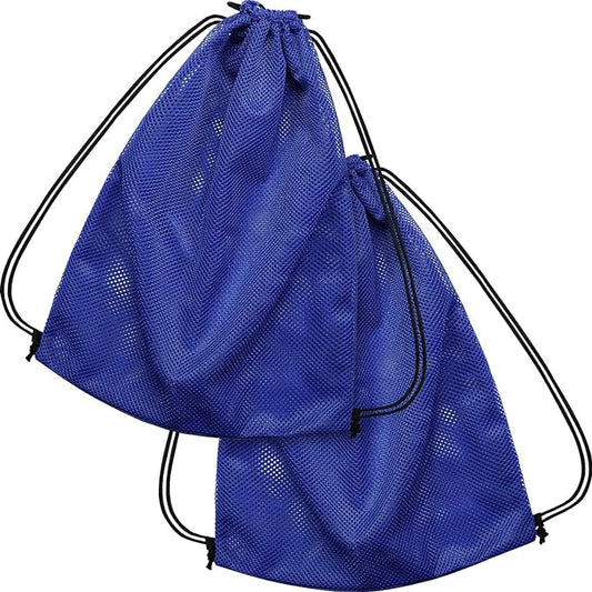 Frienda Mesh Drawstring Backpack Bag Multifunction Mesh Bag for Swimming, Gym, Clothes (Dark Blue) One piece