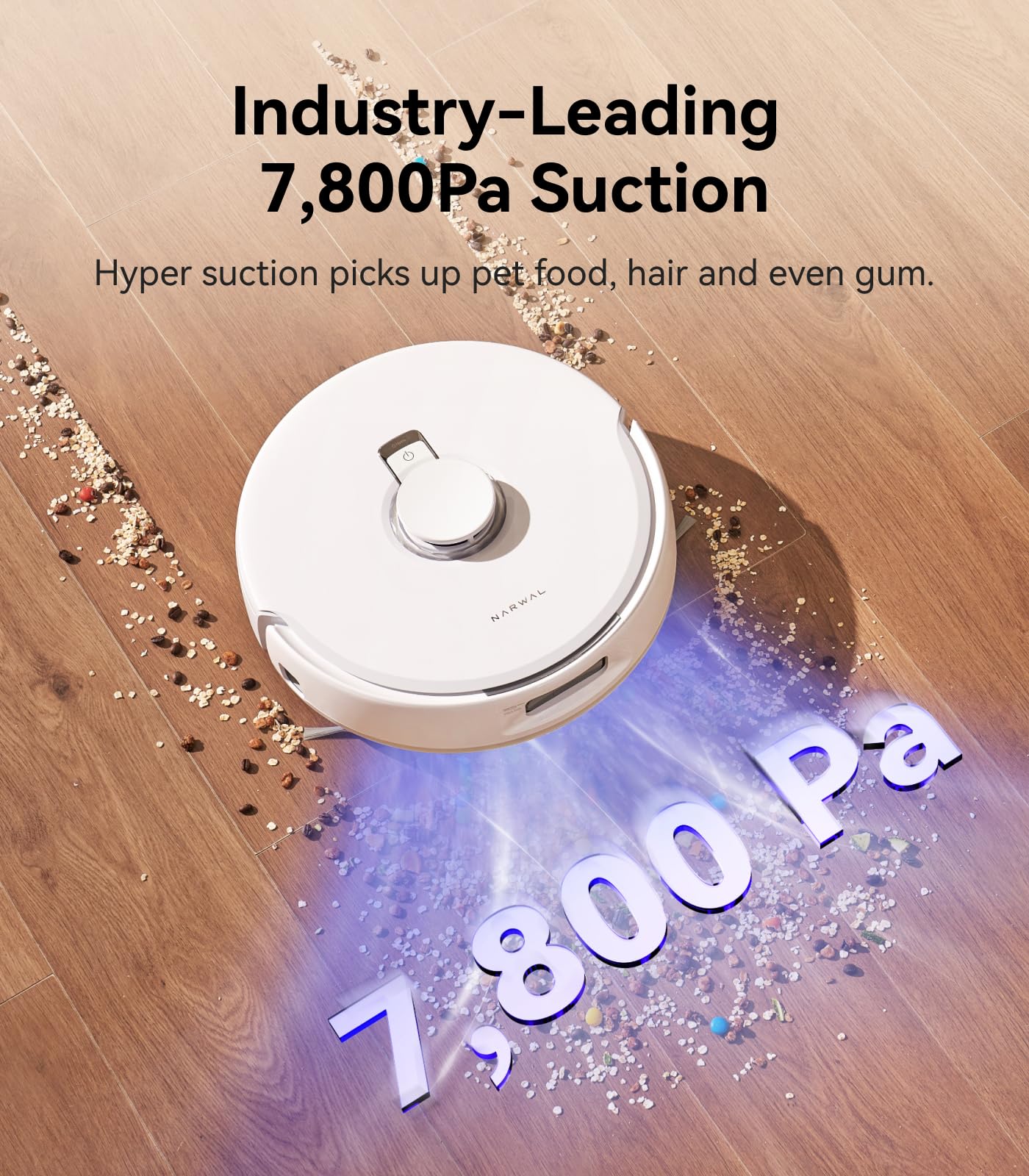 NARWAL Freo X Plus Robot Vacuum and Mop, 7-Week Dust Storage, 7800Pa Suction, Zero Tangles, Tri-Laser Obstacle Avoidance, LiDAR Navigation, Self Vacuum Cleaner for Pet Hair, Hard Floor, Carpet