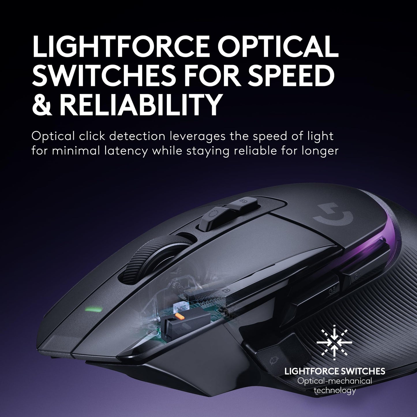 Logitech G502 X Plus Wireless Gaming Mouse - LIGHTSPEED Optical, LIGHTFORCE Switches, LIGHTSYNC RGB, HERO 25K Sensor for PC/Mac - Black