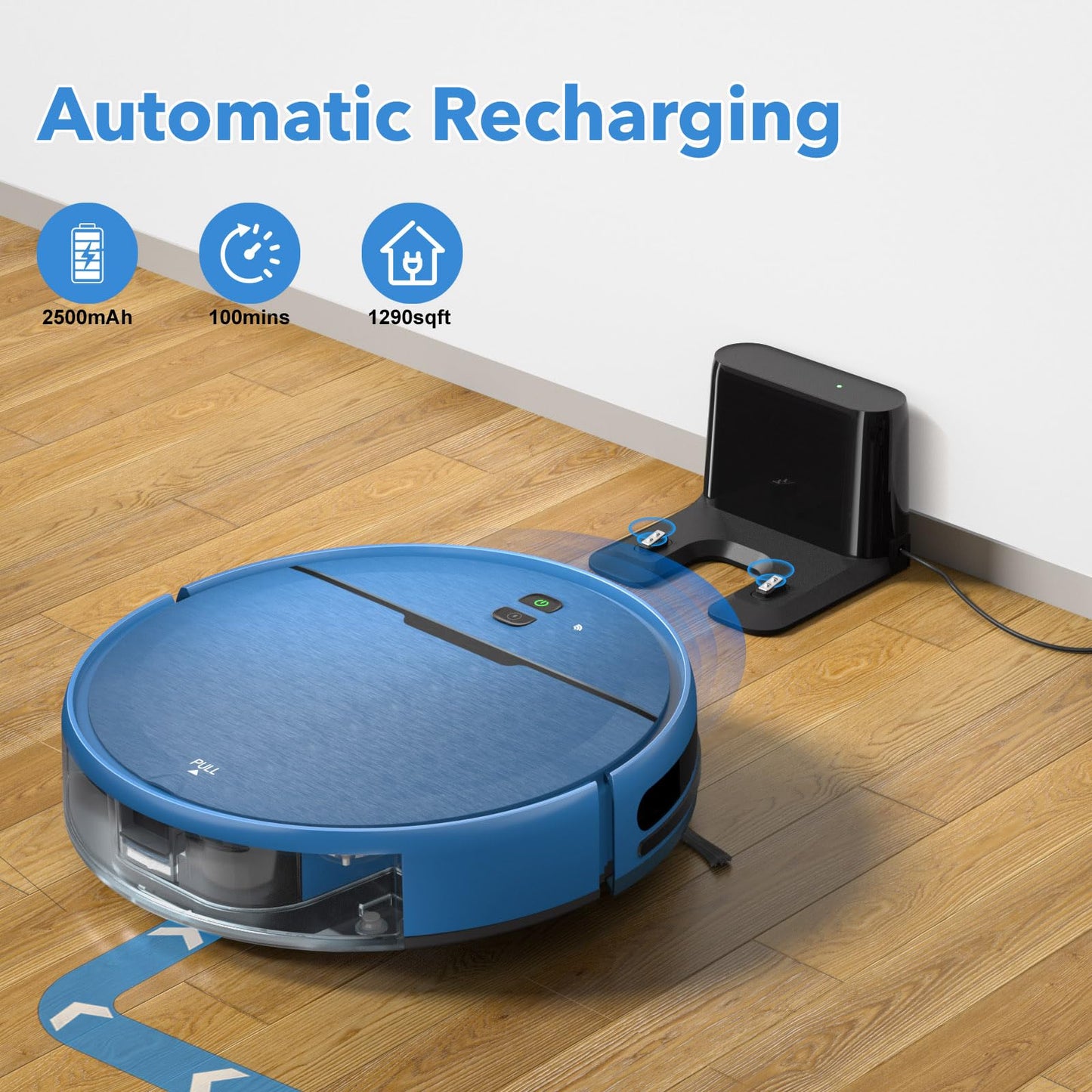 Robot Vacuum and Mop Combo, 2 in 1 Robot Vacuums Cleaner with WiFi/App, Robotic Vacuum with Strong Suction, Schedule, Self-Charging, Slim, Quiet, Ideal for Hard Floor, Pet Hair, Low Pile Carpet
