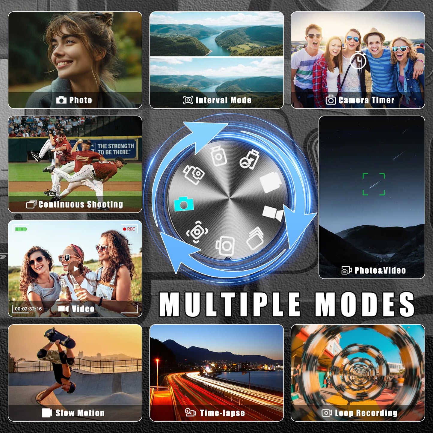 64MP 5K Professional Digital Cameras for Photography, 3” 180° Flip Screen WiFi, Autofocus Vlogging Camera for YouTube Live Streaming, 16X Digital Zoom Anti-Shake with SD Card & 2 Batteries (Black)