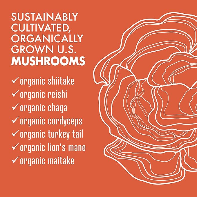 BlueBonnet Nutrition Myco-7 Mushroom Defense – 7 Organically Grown U.S. Whole, Full-Cycle Mushrooms – for Immune & Wellness - Soy-Free, Gluten-Free, Non-GMO, Kosher, and Vegan – 60 Vegetable Capsules