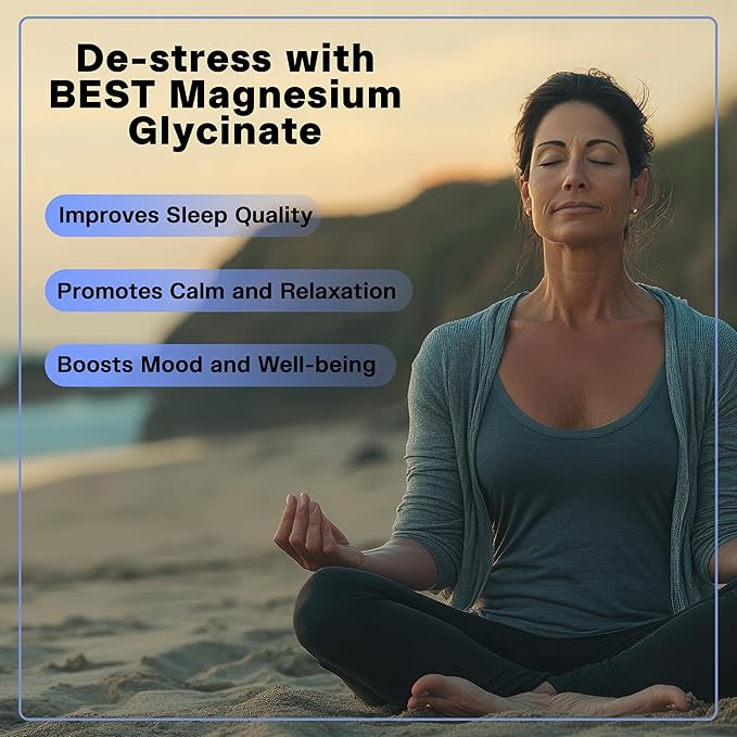 Best Magnesium Glycinate Capsules 175mg | Support for Stress Relief, Sleep, Heart Health, Nervous System and Muscles | Magnesium Supplement to Support Sleep | Vegan | 30 Day Supply - 30 Count