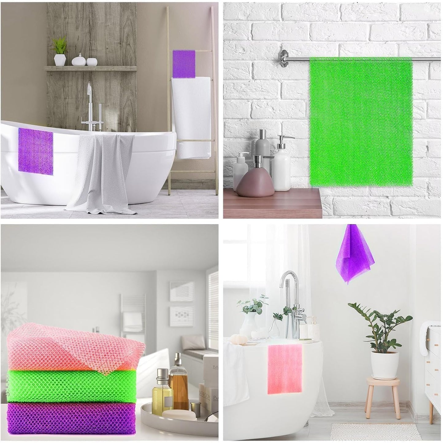 3-Piece African Exfoliating Net Bath Sponge Set | Skin Smoother | Daily Use