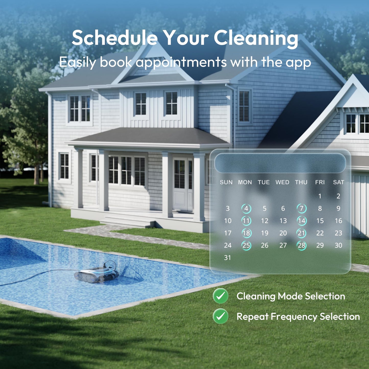 BUBLUE C20H Robotic Pool Cleaner, Corded & Cordless - Hybrid Pool Vacuum Robot, Superior Suction, Smart Navigation, APP Control, Floor/Wall/Waterline, for Above & In-ground Pools up to 1,615 Sq.Ft