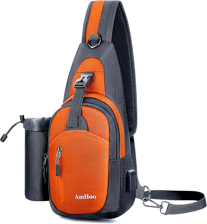 AmHoo Sling Backpack Chest Shoudler Crossbody Bag Water Resistant Hiking Daypack
