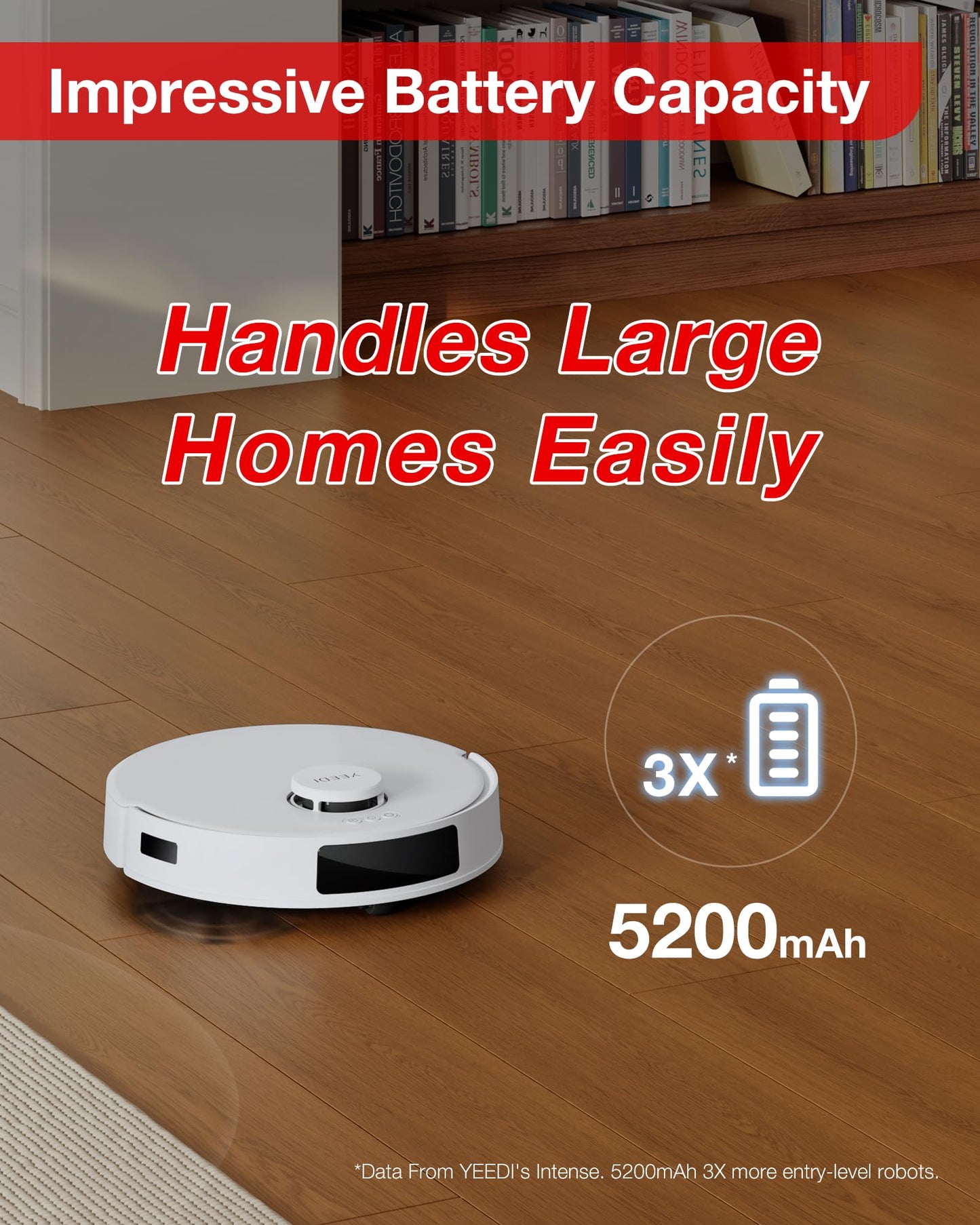 Yeedi C12 Robot Vacuum Cleaner and Mop, 8000Pa Strong Suction, ZeroTangle Brush, Smart Navigation, Self-Charging, White