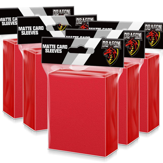 500 Pcs Card Sleeves for Trading Card, Matte Card Sleeves Deck Card Protectors Compatible with Baseball Cards, Sports Cards, Game Cards (Red)