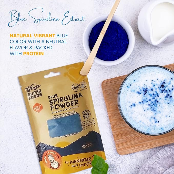 Blue Spirulina Powder Made from Blue-Green Algae Extract - Superfood Plant, Rich Source of Protein, for Immune Support, Energy, Natural Food Coloring for Baking - 5 Ounce Bag