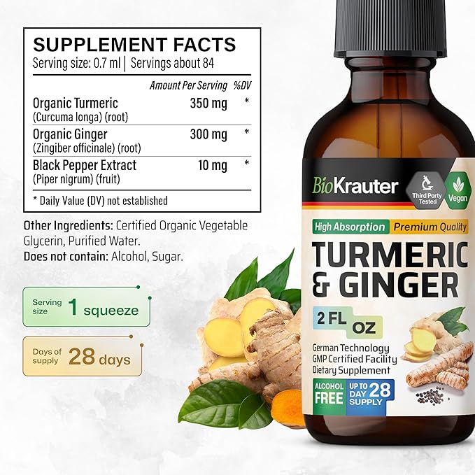 Boswellia Turmeric 100 Capsules & Turmeric Ginger Tincture 2 Fl. Oz.