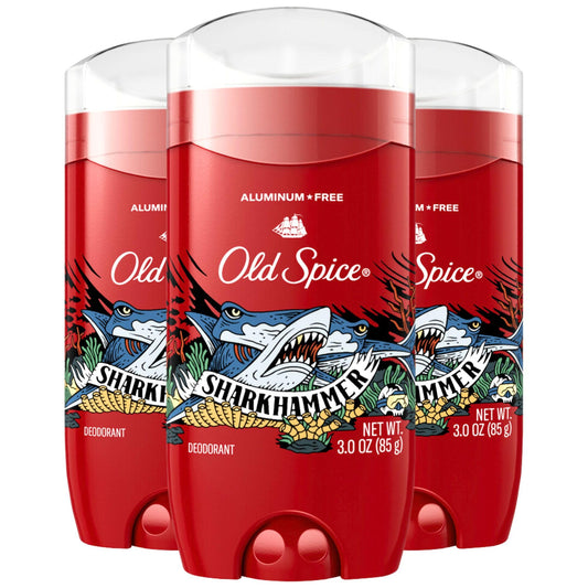 Old Spice Aluminum Free Deodorant for Men, Sharkhammer, 3oz (Pack of 3)
