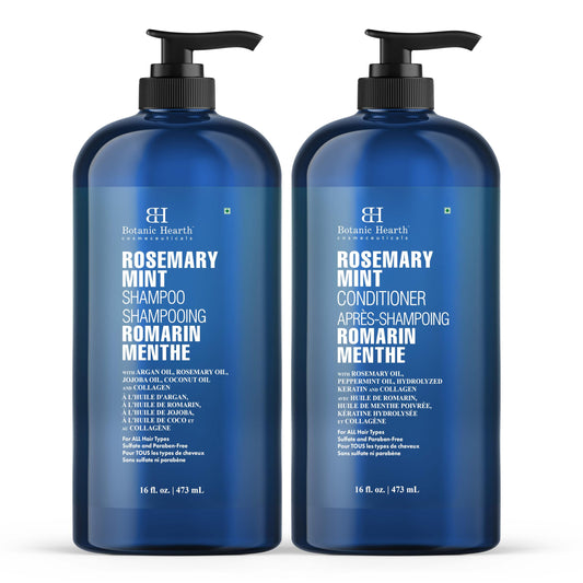 Botanic Hearth Rosemary Mint Shampoo and Conditioner Set, Thickening Formula, Promotes Hair Growth and Scalp Health Sulfate Free & Paraben Free, for Men & Women - 16 fl oz each