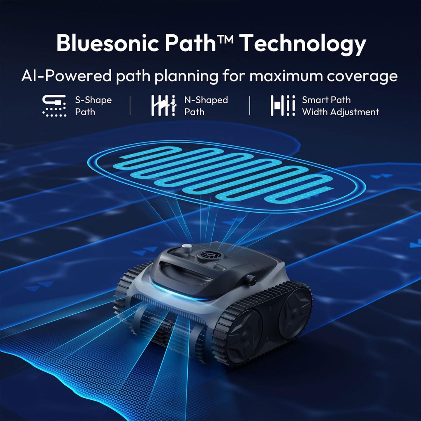 Bublue 700 C10 Pool Cleaner Robot, Cordless Pool Vacuum w/Superior Suction, Triple Motors, Smart Navigation, APP Control, Wall/Waterline, 140-Min Runtime for Inground Pools up to 861 Sq.Ft, Space Grey