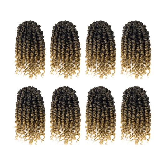 Bileaf Short Passion Twist Hair 6 Inch Pre-Twisted Passion Twist Crochet Hair 8 Packs Pre-Looped Crochet Passion Twist Braiding